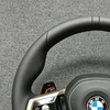 For BMW G30 Sport Steering Wheel - Semi-Perforated Tri-Color Stitching Red Center Mark Paddle Shifters & Buttons