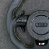 Metal shift paddles detail for JIONX custom flat bottom steering wheel Audi A4 A5 B8