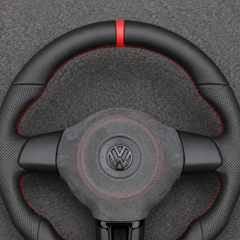 For VW Golf GTI R32 R Mk4 Mk5 Mk6 1997–2012 1J 1K 5K Nappa Alcantara Custom Steering Wheel -JIONX