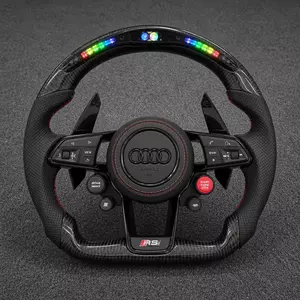 Audi TT TTS TT RS custom carbon fiber LED steering wheel with R8-style design and premium black grip