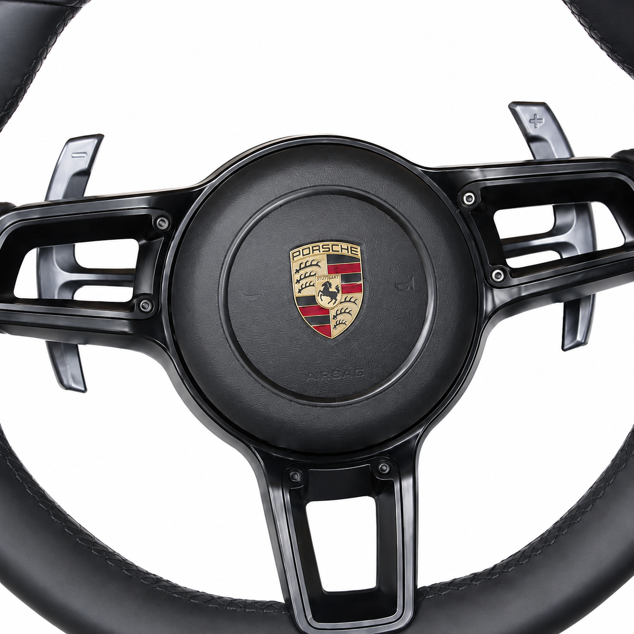 Custom Black Genuine Leather Steering Wheel Designed for Porsche Panamera 911 And 918