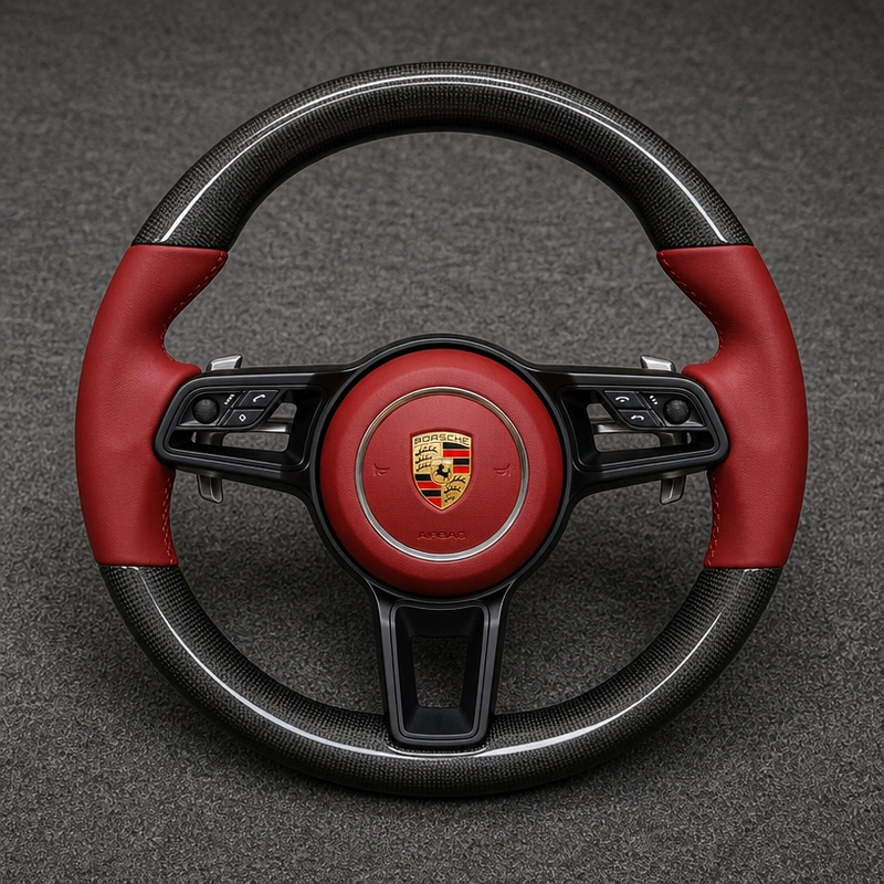 Porsche Macan 95B Custom Carbon Fiber Flat Bottom Steering Wheel 2014–2026 | JIONX