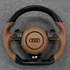 JIONX custom carbon fiber steering wheel for Audi A4 A5 S4 S5 B8 B8.5 with flat bottom design