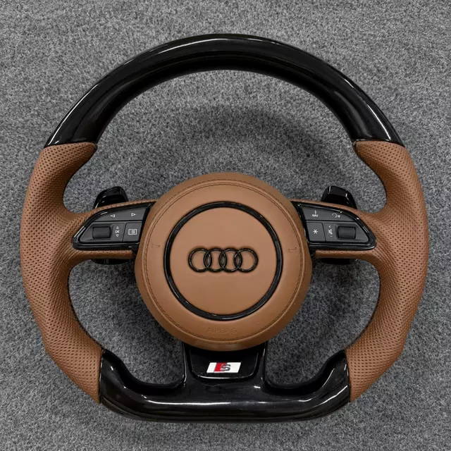JIONX custom carbon fiber steering wheel for Audi A4 A5 S4 S5 B8 B8.5 with flat bottom design