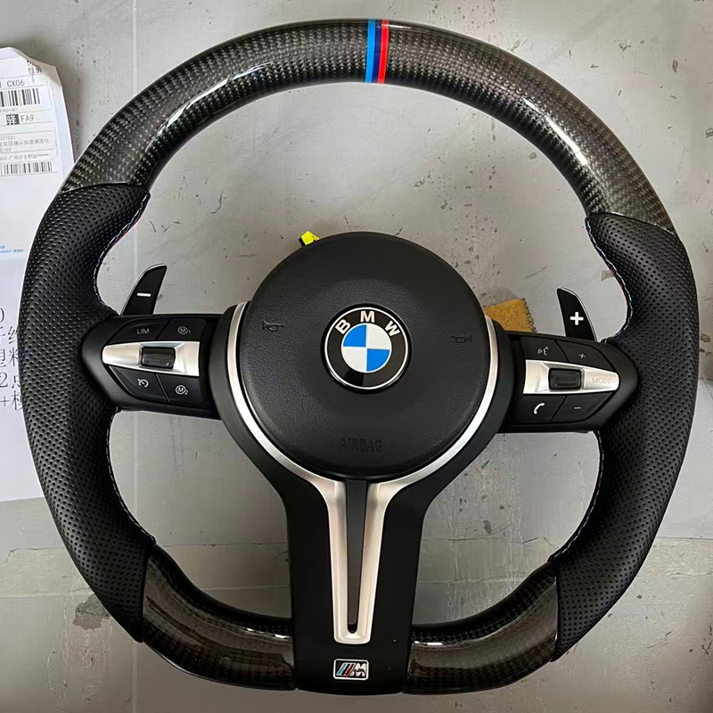 For M Series M4 4 Series 6 Series F22 F30 F31 F32 F33 F36 E90 LED Real Carbon Fiber Sports Steering Wheel