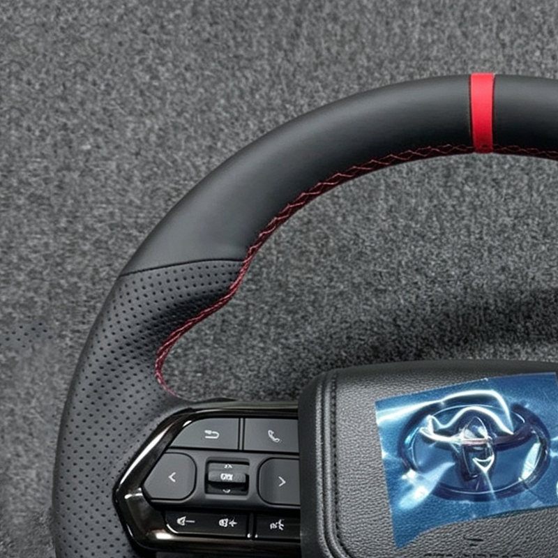 Toyota GR Style Steering Wheel with Control Buttons Carbon Fiber for Alphard 80 Hilux Land Cruiser