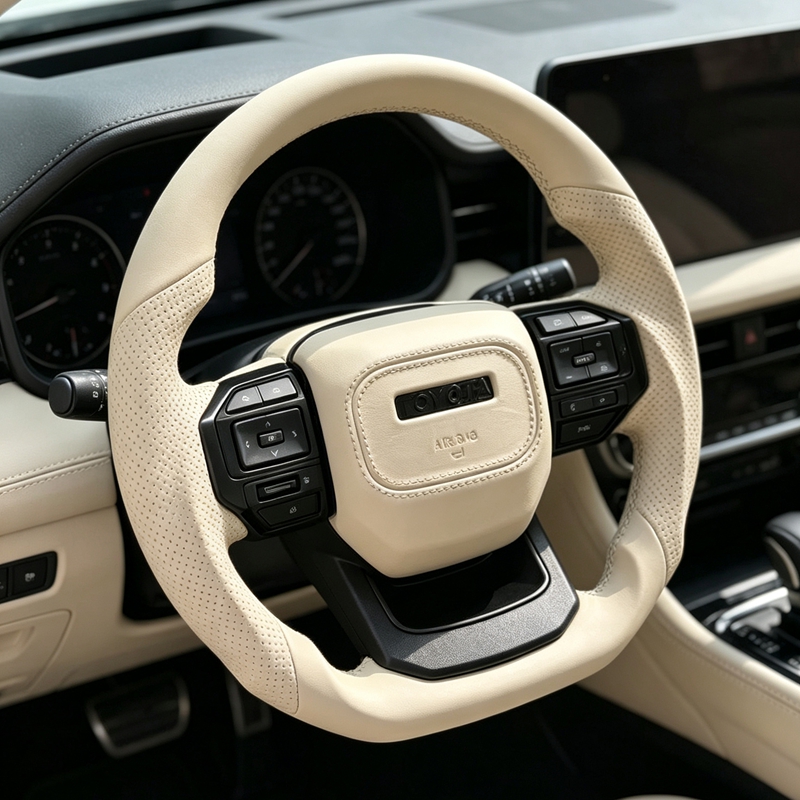 Toyota GR Style Steering Wheel with Control Buttons Carbon Fiber for Alphard 80 Hilux Land Cruiser