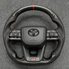 Upgrade Full Leather Carbon Fiber Steering Wheel for Toyota GR Land Cruiser LC200 LC300 Prado LC79 LC70 LC76 Hilux Fortuner
