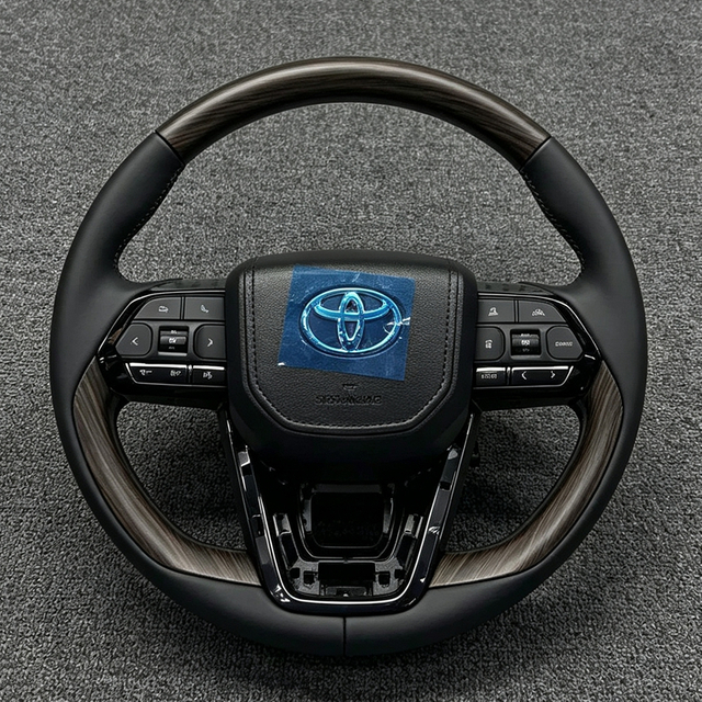 GR Sport Real Leather Steering Wheel Suitable for Toyota Land Cruiser LC200 LC300 Hilux Revo Rocco Fortuner Camry