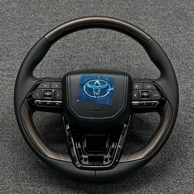 GR Sport Real Leather Steering Wheel Suitable for Toyota Land Cruiser LC200 LC300 Hilux Revo Rocco Fortuner Camry