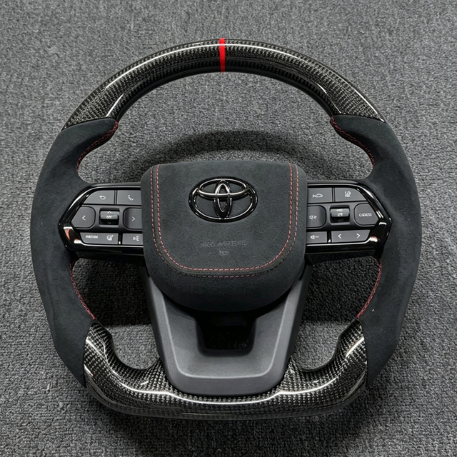 Carbon Fiber Alcantara Steering Wheel Suitable for Toyota Land Cruiser GR Prado LC250 Cruiser LC200 LC300 Hilux Fortuner