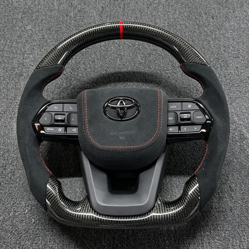 Carbon Fiber Alcantara Steering Wheel Suitable for Toyota Land Cruiser GR Prado LC250 Cruiser LC200 LC300 Hilux Fortuner