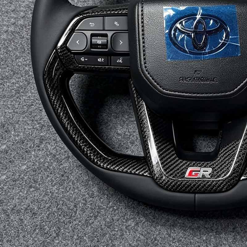 For Toyota Landcruiser LC200 LC300 Hilux Prado 120 150 Forged Carbon Steering Wheel with Gold Foil Premium Accessory