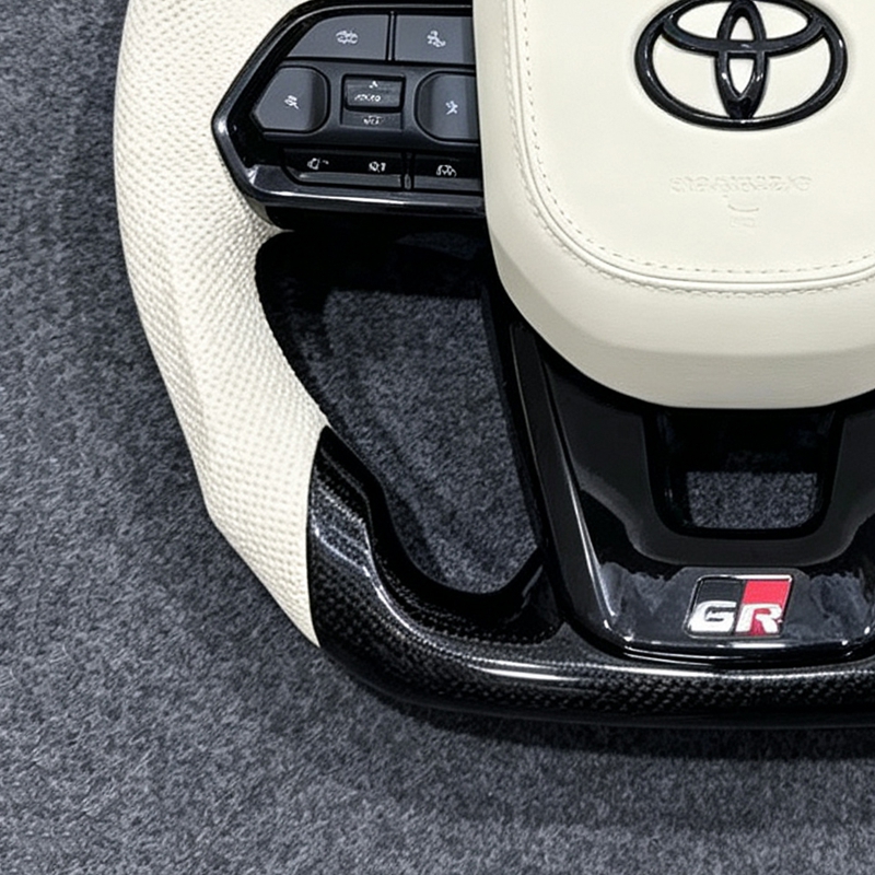 Toyota Prado 120 150 yaris tacoma Lc200 A90 supra 4runner Mark X Chr 79 Series Hiace Custom Carbon Fiber Gr Steering Wheel