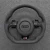 JIONX Custom Hand Stitched Suede Top Perforated Leather Steering Wheel For Audi A3 A4 B8 A5 A6 A7 Q3 Q5 Q7 S8 R8