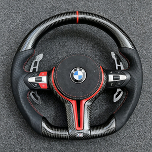 Carbon Fiber M Sport Steering Wheel For F30 M3 F80 F45 F20 F23 F10 F07 F01 F06 E87 E90 E92 E84 E70 Flat Style Car Accessory