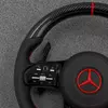 Red Accent Carbon Fiber AMG Steering Wheel for Mercedes Benz CLA GLC GLB GLE GLS C63 E63 CLS63 G63