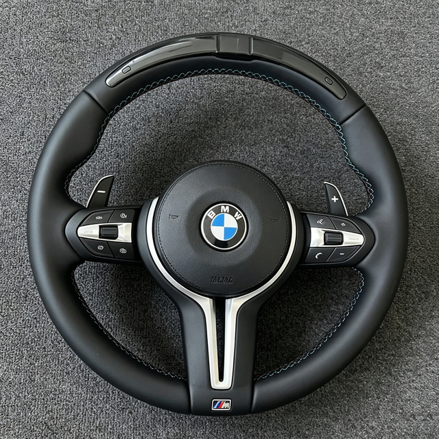 For BMW M3 M4 M5 M6 F30 F10 F15 F36 F01 F20 F22 F25 F31 F32 E70 E71 E91 E92 X1 X2 X3 X4 X5 X6 Car Leather LED Steering Wheel