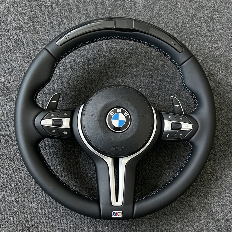 For BMW M3 M4 M5 M6 F30 F10 F15 F36 F01 F20 F22 F25 F31 F32 E70 E71 E91 E92 X1 X2 X3 X4 X5 X6 Car Leather LED Steering Wheel