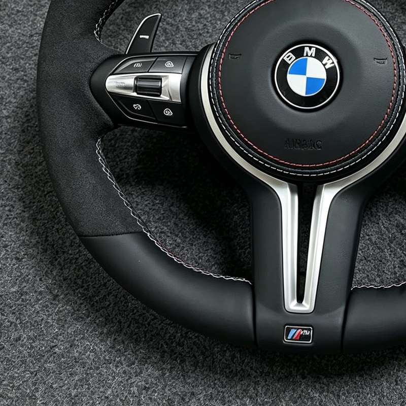 BMW 1 2 3 4 Series F30 F32 F33 F20 F21 M2 M3 M4 Dry Carbon Fiber Steering Wheel Leather Flat bottom Racing Steering Wheel
