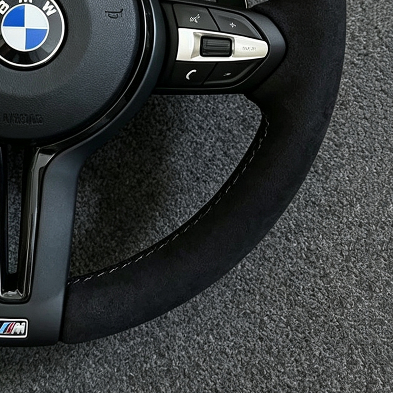 Leather Racing Wheel Steering Compatible with BMW 1/2/3/4 Series & X1/X5/X6 F20 F21 F40 F30 F35 F80 F82 F83 F15 F16 F26 F49
