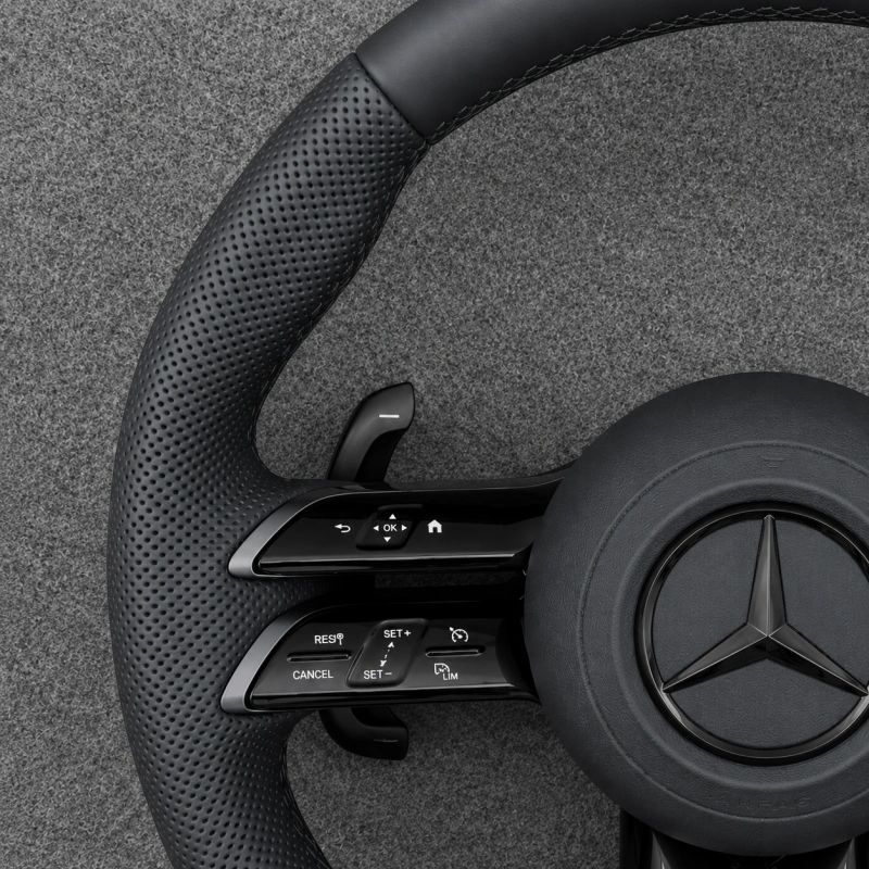 Black Leather AMG Steering Wheel Upgrade for Mercedes W166 W217 W218