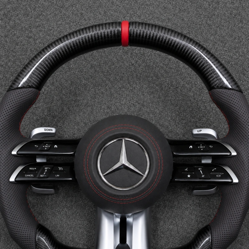 Mercedes Benz AMG Carbon Fiber Steering Wheel Upgrade with Paddle Shifters W205 W212 W190 W166 W177 W214 W216 W217 W218 W222 W253 W257 W463 W464