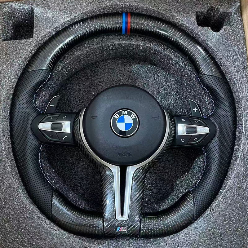 Carbon Fiber Leather 3/4 Spokes M Sport Steering Wheel for F30/F10/E90/E70/E71/F35/F22/F18/E46/E36/E60 M3/M4/M5