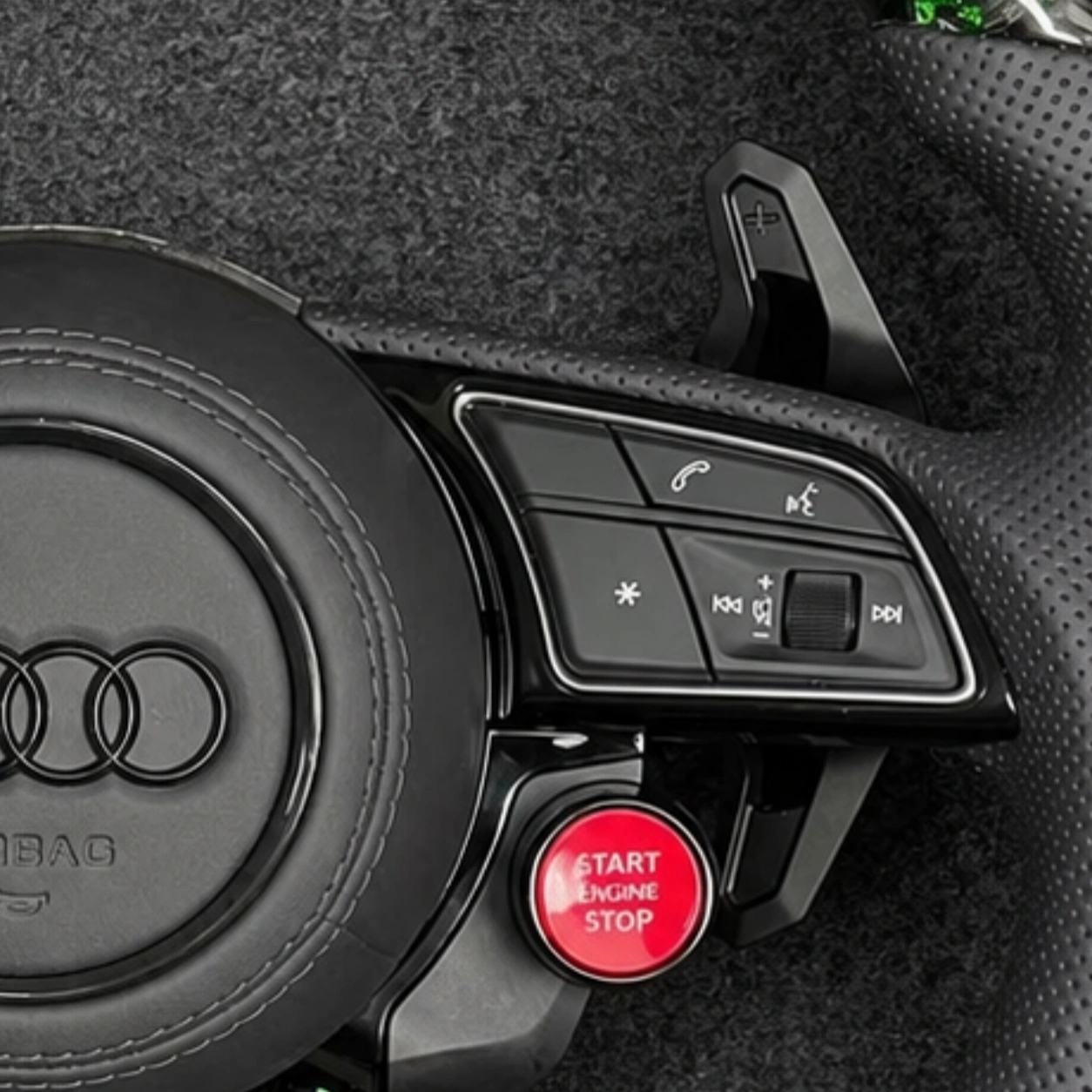 Shift Paddle Mount Detail Audi Custom Forged Carbon Steering Wheel JIONX