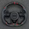 Red Flake Forged Carbon Fiber Flat Bottom Steering Wheel For Audi B8 B8.5 B9 A3 RS3 S3 JIONX