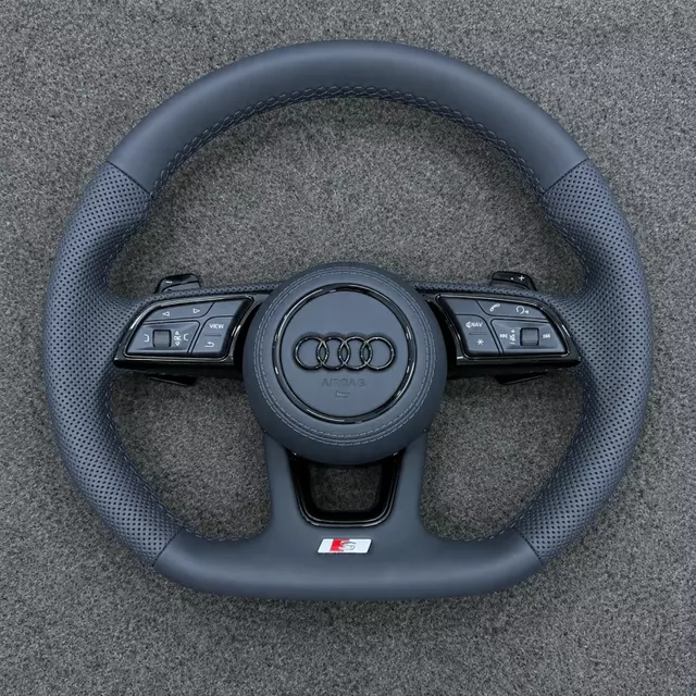 Semi Perforated Leather S Line Steering Wheel Replacement For Audi A3 A4 A5 RS3 Q5 B8 B9 JIONX