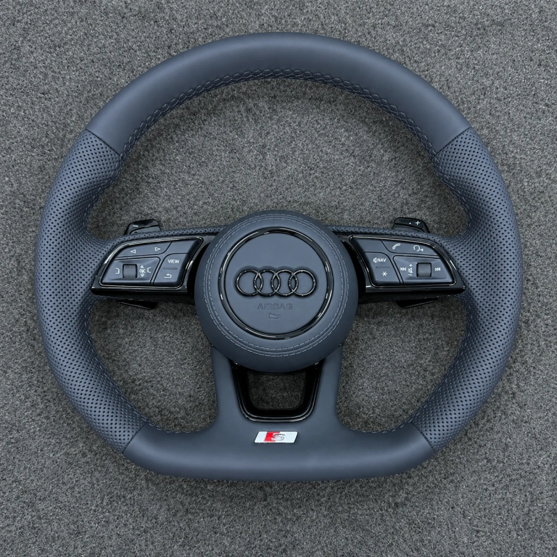 Semi Perforated Leather S Line Steering Wheel Replacement For Audi A3 A4 A5 RS3 Q5 B8 B9 JIONX