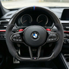 Custom G CS Series X3 G01 X5 G05 X6 G06 Z4 G29 I4 G26 M2 G87 M3 G80 M4 G82 M5 G90 Carbon Fiber Faux Suede Steering Wheel