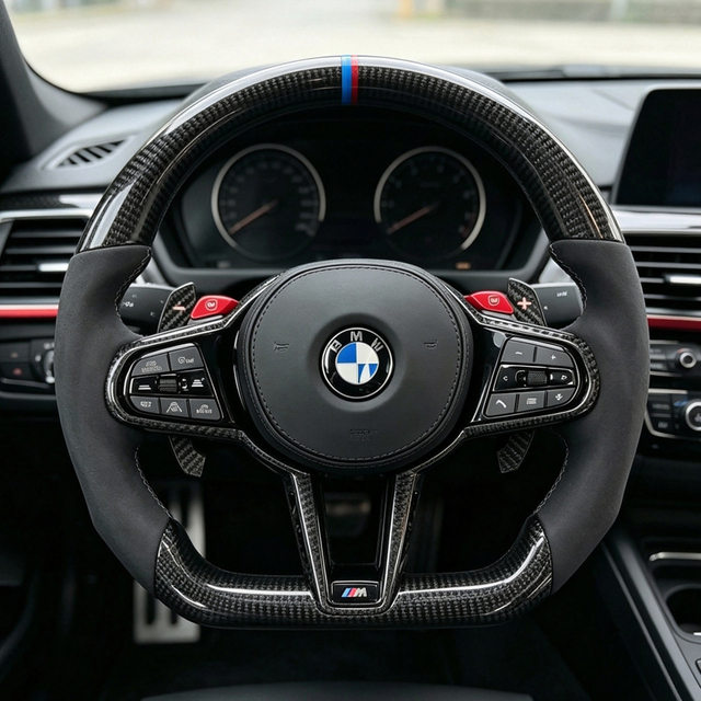 Custom G CS Series X3 G01 X5 G05 X6 G06 Z4 G29 I4 G26 M2 G87 M3 G80 M4 G82 M5 G90 Carbon Fiber Faux Suede Steering Wheel