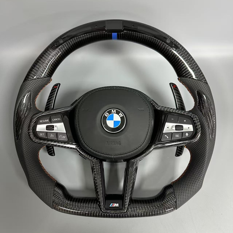 Carbon Fiber Heating Steering Wheel for G Series G30 G80 M4 G82 M5 F90 M8 X3M X5M X6M F96 G20 G22 G01 G02 M1 M2 M3