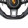 Custom Carbon Fiber Steering Wheel with LED Shift Lights for Porsche 911 (Cocoa/Tayneen)
