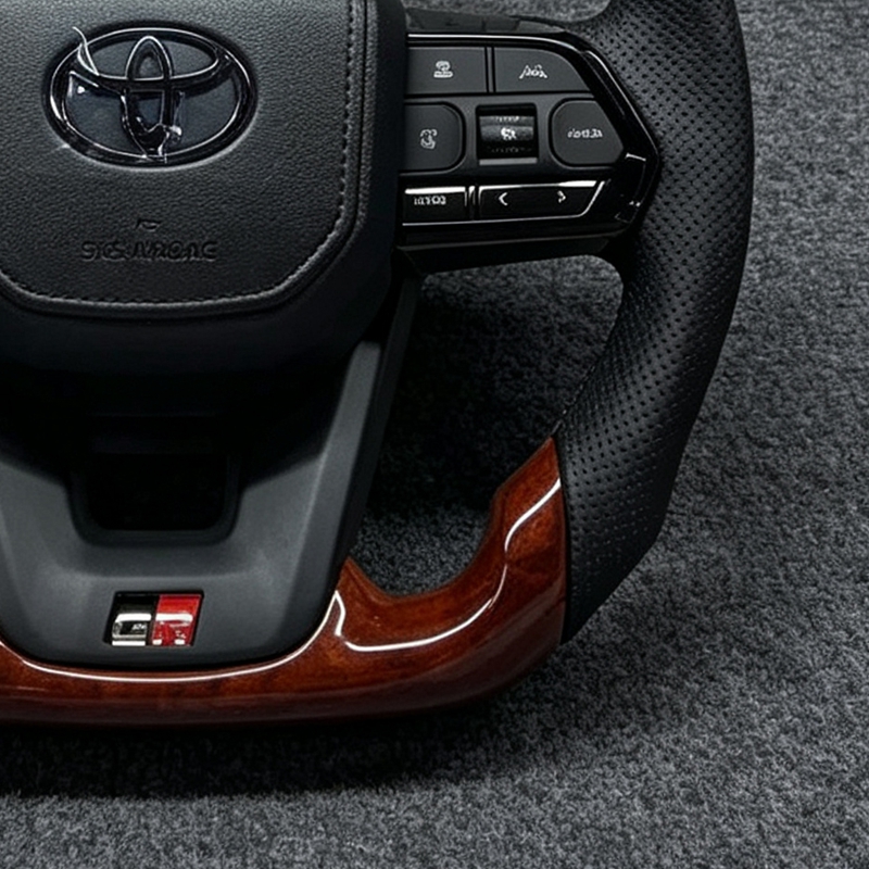 Carbon Fiber Steering Wheel for Toyota LC Alphard 80 Series Land Cruiser Prado Crown GR Custom Interior Modify Accessories