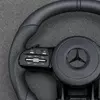 Black Leather AMG Steering Wheel For Mercedes Benz CLA GLC GLB GLS GLE W118 W205 W213 C63 E63 G63 W205 W213 W222 C63S G63 GLC GLE GLA GLS