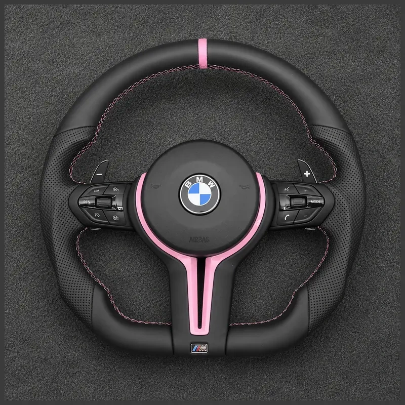 Custom 3-spoke Perforated Nappa Leather Steering Wheel for BMW 5 Series M5 2011–2023 -JIONX