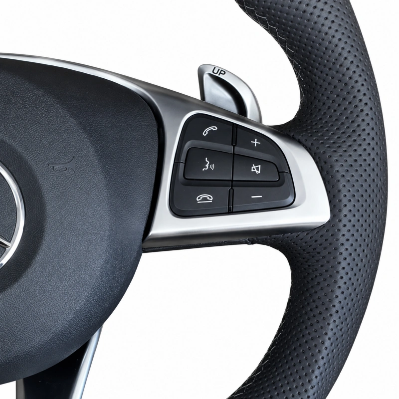 Custom carbon fiber and Nappa leather three-spoke steering wheel for Mercedes-AMG