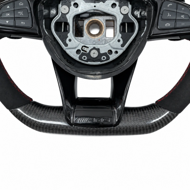 Custom Alcantara And Carbon Fiber Sports Steering Wheel for Mercedes AMG W205 W204 W212 W211 W213 E300 W218 And W222