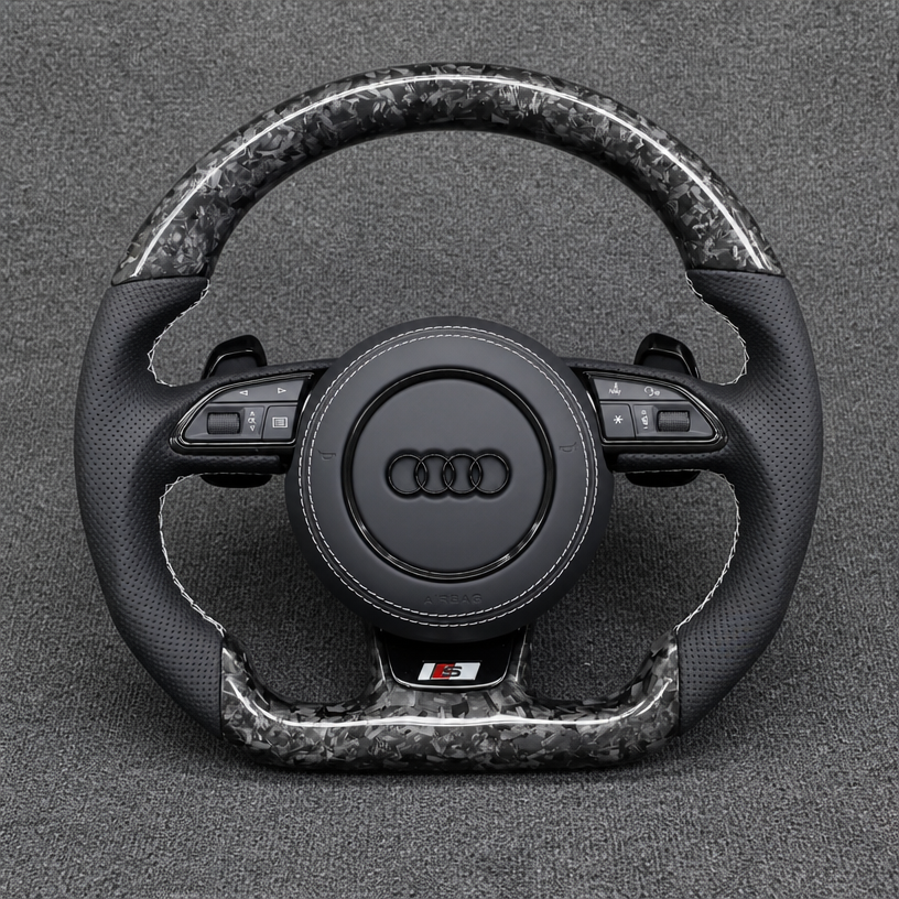 Custom Alcantara Real Carbon Fiber LED Steering Wheel for Audi A3 S3 RS3 8V 8B 8L 8P 8Y 1996–2026 -JIONX