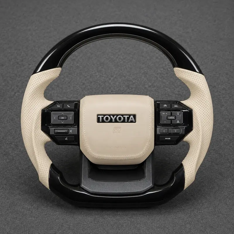 Toyota Custom Real Carbon Fiber Flat Bottom Steering Wheel Nappa Leather | JIONX