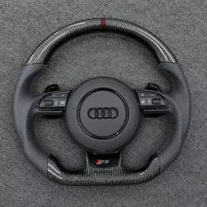 Audi TT TTS TT RS custom carbon fiber steering wheel with B8-inspired design and premium leather grip