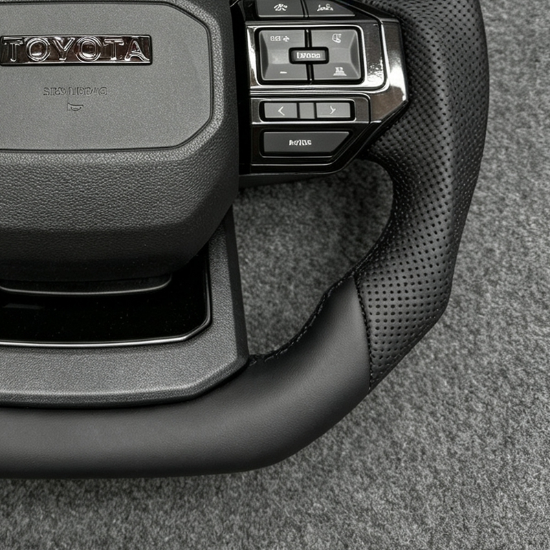 Car Upgrade Accessories LC250 Custom D Shape or Round Forged Carbon Fiber Leather Wood Gr Steering Wheel for toyota