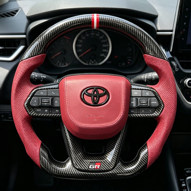 Carbon Fiber Steering Wheel for Toyota Hilux Land Cruiser Dmax F150 Ranger Triton L200 Custom Steer 4x4 Forged Wheel