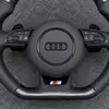 Audi A4 B9 carbon fiber flat bottom steering wheel premium finish detail