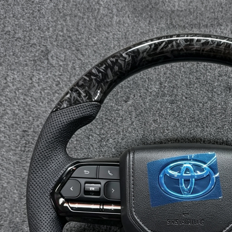 Forged Leather Carbon Fiber Steering Wheel Assembly Toyota Hilux Land Cruiser Hilux Dmax F150 Custom Steer 4x4 Offroad Wheel