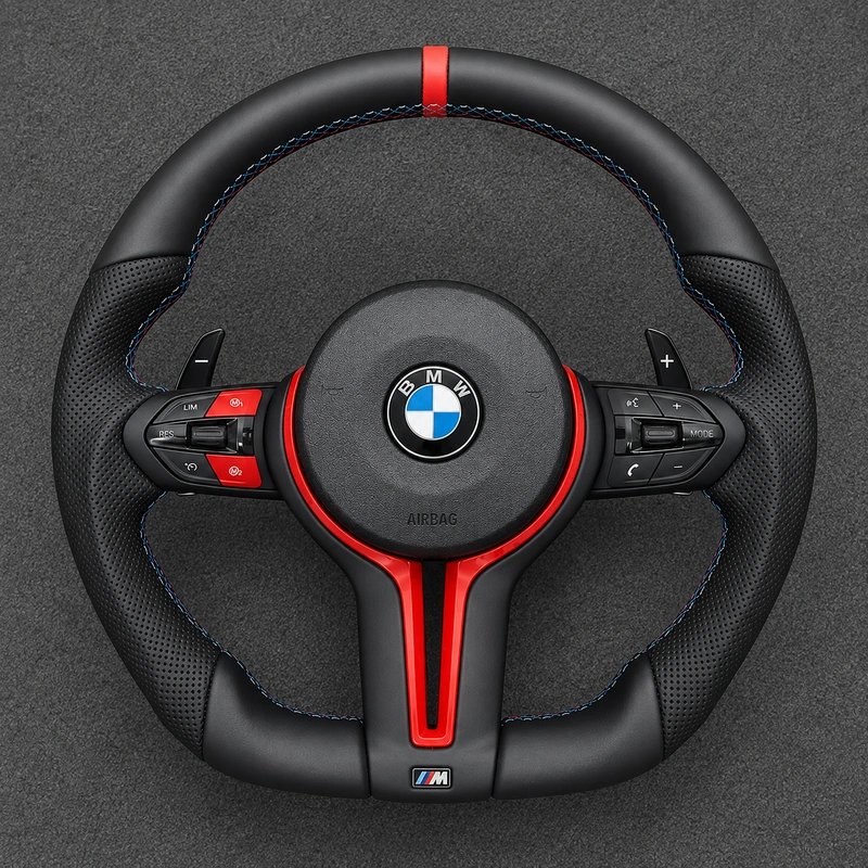 Custom Nappa Leather Steering Wheel for BMW 3 Series M3 F30-F35 F80 2007–2021-JIONX
