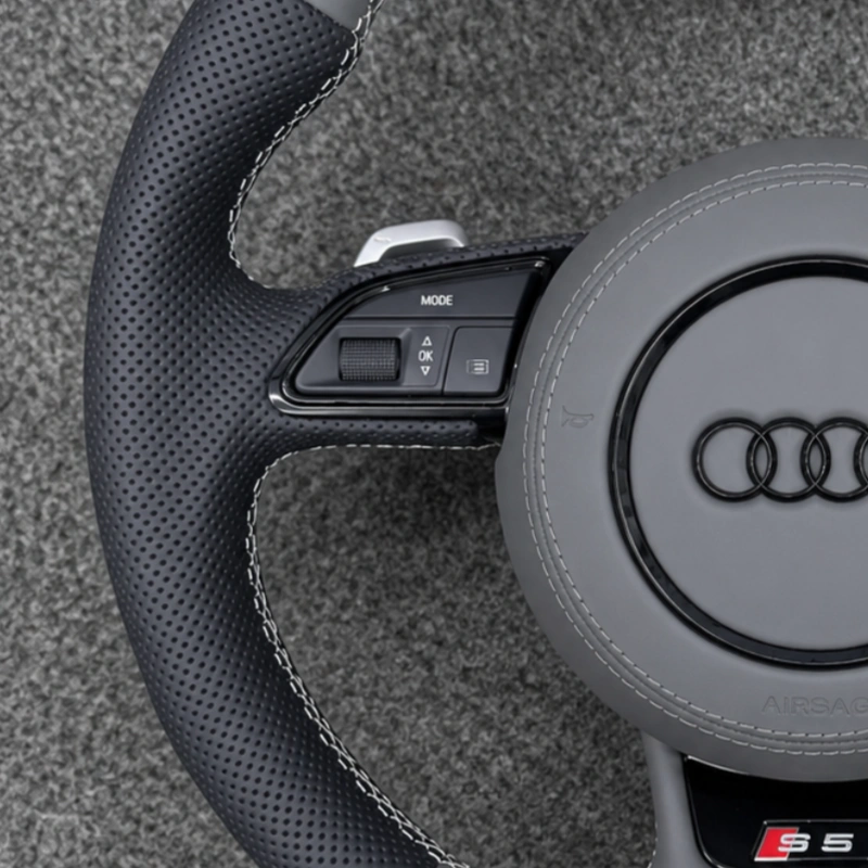 JIONX Breathable Perforated Leather Grip Detail For Audi Sport Steering Wheel Upgrade